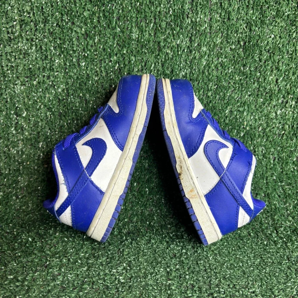Nike Dunk Low Kentucky Varsity Leather Royal Blue White Sneaker Toddler Size 8C
